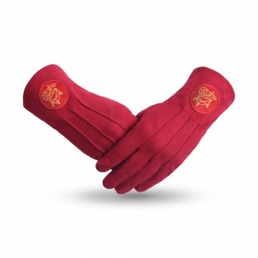 Heroines Of Jericho PHA Gloves - Red Cotton With Round Patch