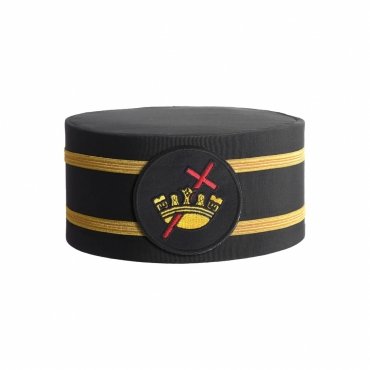 Knights Templar Commandery Crown Cap Black With Double Braid