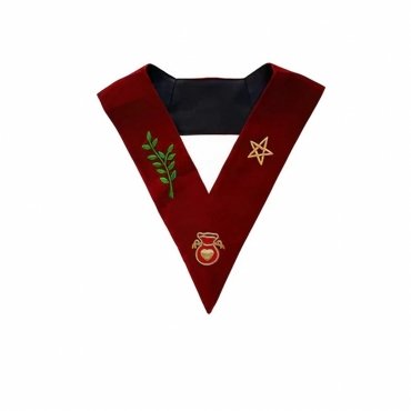 Almoner Scottish Rite Officer Collar Maroon Velvet