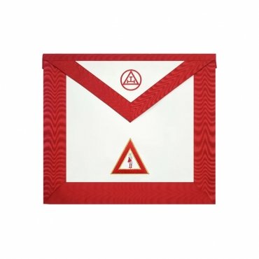 CAPTAIN OF HOST ROYAL ARCH CHAPTER OFFICER APRON RED MACHINE EMBROIDERY
