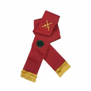 Knight Masons Sash - Maroon with Rosette