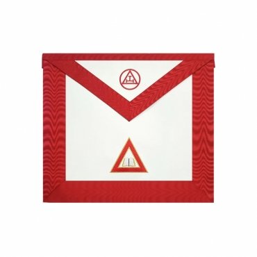 CHAPLAIN ROYAL ARCH CHAPTER OFFICER APRON RED MACHINE EMBROIDERY