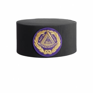 PAST GRAND MASTER BLUE LODGE CROWN CAP PURPLE PATCH WITH GOLD EMBLEM