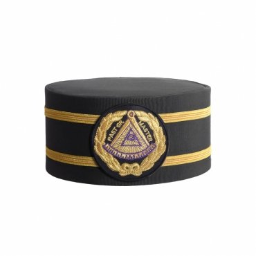 PAST GRAND MASTER BLUE LODGE CROWN CAP BLACK PATCH WITH DOUBLE BRAID