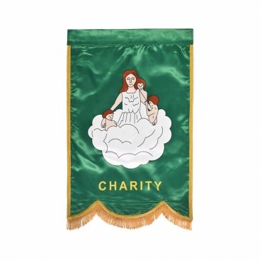 Charity Order Of The Amaranth Banner - Printed With Gold Braid & Fringe