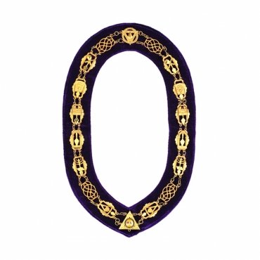Royal & Select Masters English Regulation Chain Collar Gold With Purple Lining