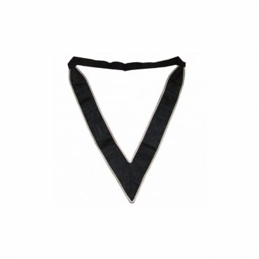 30th Degree Scottish Rite Collarette Black with Silver Edges Moire