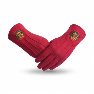 Order of the Amaranth Gloves - Red Cotton With Round Patch