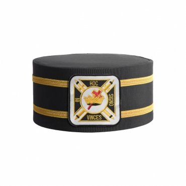 Knights Templar Commandery Crown Cap Black With Two Gold Braids