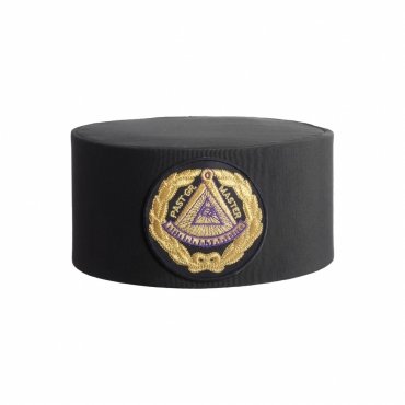 PAST GRAND MASTER BLUE LODGE CROWN CAP BLACK PATCH WITH GOLD EMBLEM