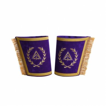 Royal & Select Masters English Regulation Cuff - Purple Velvet With Fringe