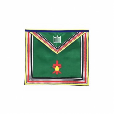 MEMBER ALLIED MASONIC DEGREES ENGLISH REGULATION APRON - GREEN & MULTI COLOUR