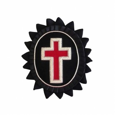 Sir Knight Knights Templar Commandery Chapeau Rosette - Hand Bullion Embroidery Cross