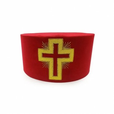 Past Commander Knights Templar Commandery Crown Cap Red Passion Cross