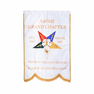 OES Banner - Printed With Gold Braid & Fringe