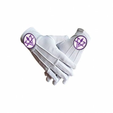 Council Gloves - Machine Embroidery White