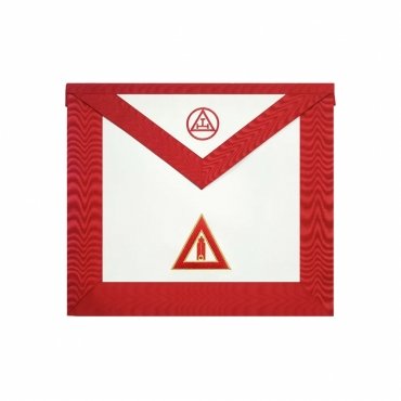 SCRIBE ROYAL ARCH CHAPTER OFFICER APRON RED MACHINE EMBROIDERY