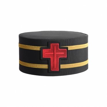 Sir Knight Knights Templar Commandery Crown Cap Red Cross With Double Braid
