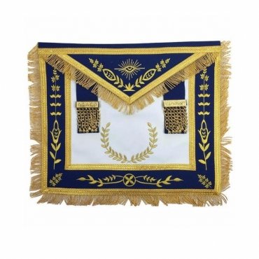 PAST MASTER BLUE LODGE APRON - WHITE & ROYAL BLUE