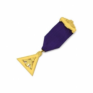 Illustrious Master Council Breast Jewel - Purple Ribbon Gold Plated