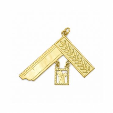 Past Master Craft English Regulation Collar Jewel - Gold Coated Euclid’s 47th Problem