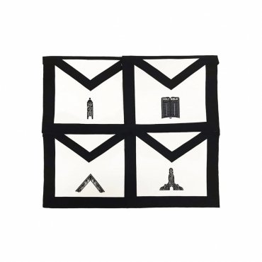 OFFICERS BLUE LODGE FUNERAL APRON MOIRE RIBBON MACHINE EMBROIDERY