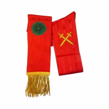 Knight Masons Sash - Red Moire