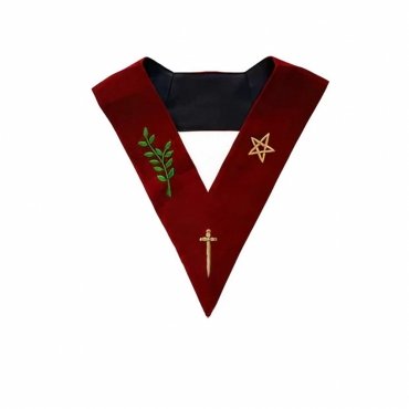 Tyler Scottish Rite Officer Collar Maroon Velvet