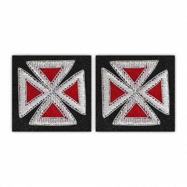 Grand Commandery Knights Templar Frock Coat Sleeve Patch - Silver Bullion Embroidery