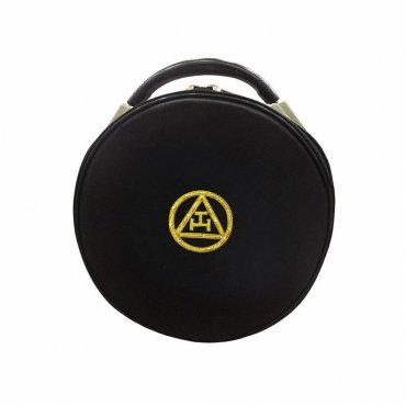 Royal Arch Chapter Crown Cap Case - Black with Gold Bullion Embroidery