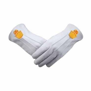 High Priest Royal Arch Chapter Gloves - White Leather