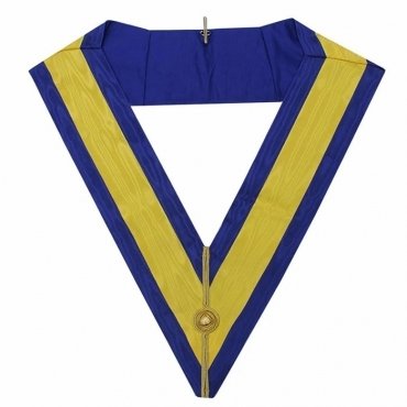 Officers Allied Masonic Degrees Officer Collar Blue & Gold Moire