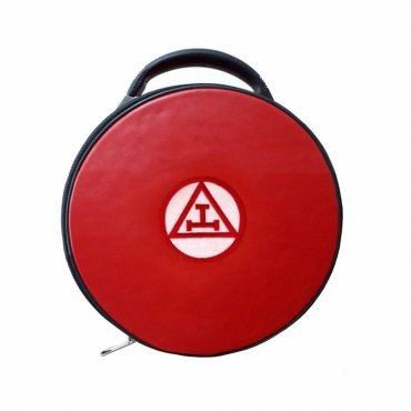 Royal Arch Chapter Crown Cap Case - Red Triple Tau Insignia