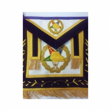 GRAND ASSOCIATE PATRON OES APRON HAND EMBROIDERY