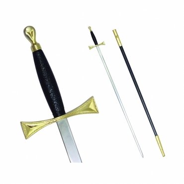 Masonic Sword - Black Gold Hilt and Black Scabbard