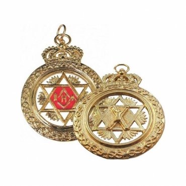Knights of St. Andrew Scottish Rite Collar Jewel - Double Sided Gold Metal