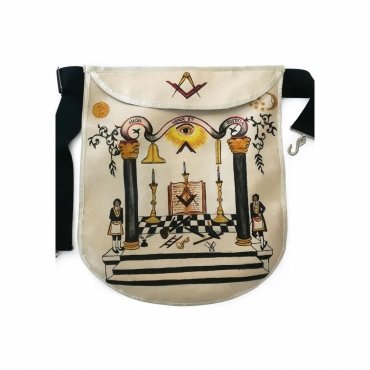 HAND-PAINTED APRON 18TH CENTURY INSPIRED LAMBSKIN