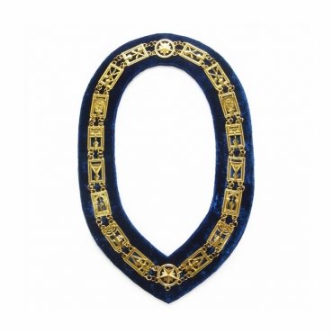 Daughters of Sphinx Chain Collar Gold Plated on Maroon Velvet