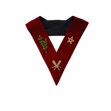 Secretary Scottish Rite Officer Collar Maroon Velvet