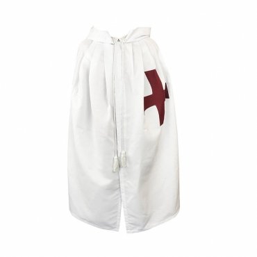 Knights Templar English Regulation Mantle - White with Maroon Cross