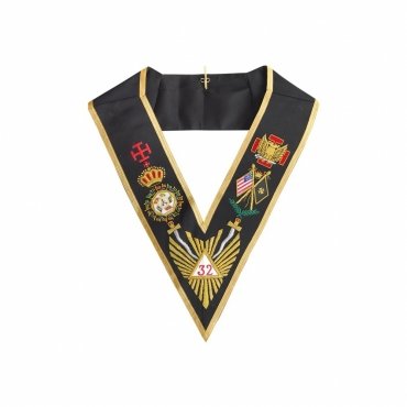 32nd Degree Scottish Rite Collar Gold Braid With Black Backing